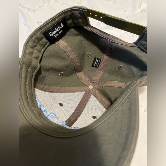 Grateful Brew SnapBack Baseball Hat - Gray With Blue Embroidered Letters - Picture 9 of 11
